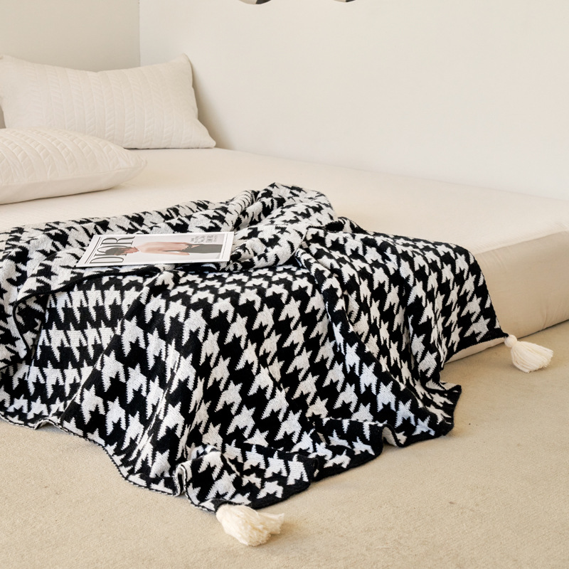 보헤미안 스타일 프린트 니트 담요 고급 피부 친화적인  - Luxury Home Textiles Usa 리뷰 및 가격