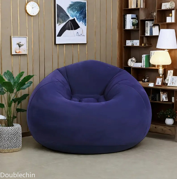 싱글 플록드 에어 소파, 접이식 빈백 볼 모양 에어 의 - Floor Cushion Pouf 리뷰 및 가격