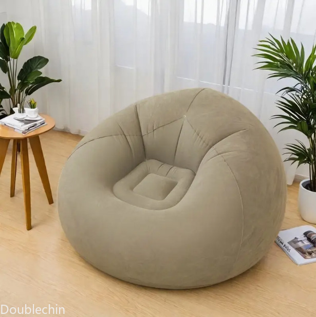싱글 플록드 에어 소파, 접이식 빈백 볼 모양 에어 의 - Floor Cushion Pouf 리뷰 및 가격